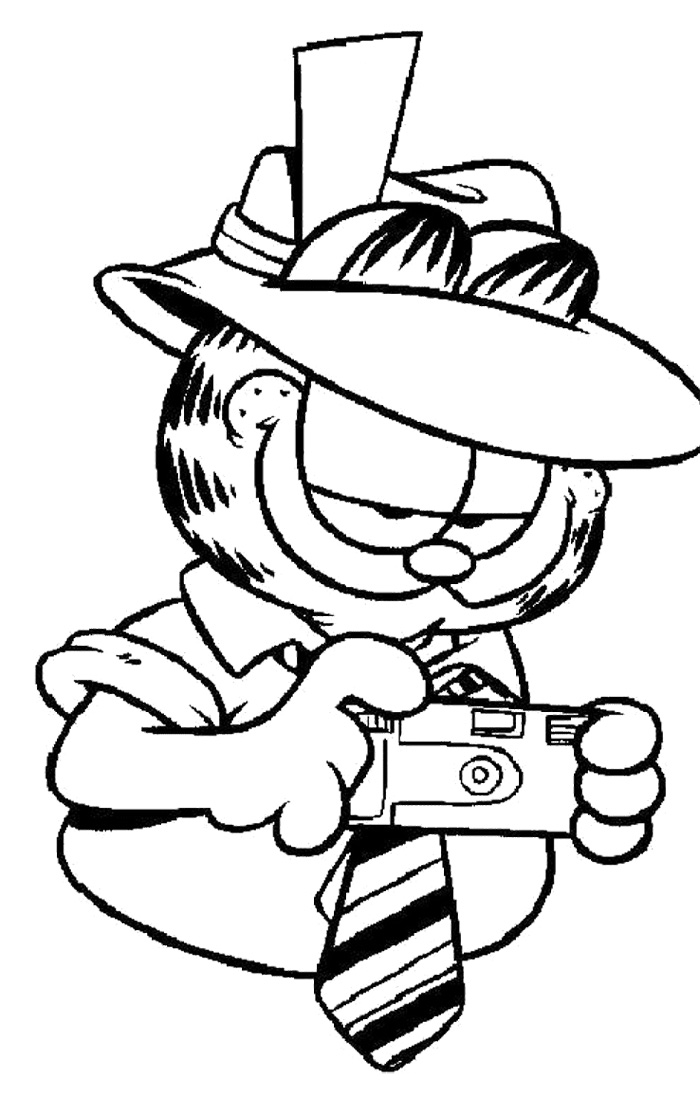 Garfield Coloring Pages : Garfield With Camera Coloring Page Kids ...