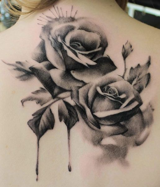 Rose tattoo black white for men Beautiful design idea for Men and ...