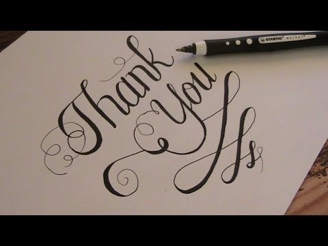 how to write in cursive - cursive fancy letters Thank you - YouTube