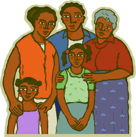 Stock Illustration - An african american family