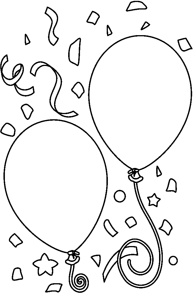 birthday balloons clip art black and white