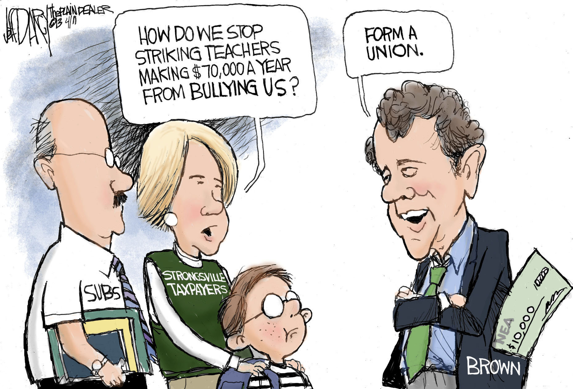 Stopping Strongsville strikers from bullying: Editorial cartoon ...