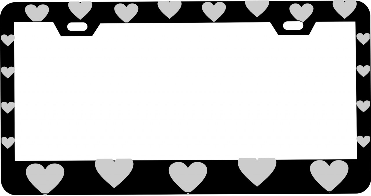 Customized Black Matte Metal License Plate Frame with Hearts ...