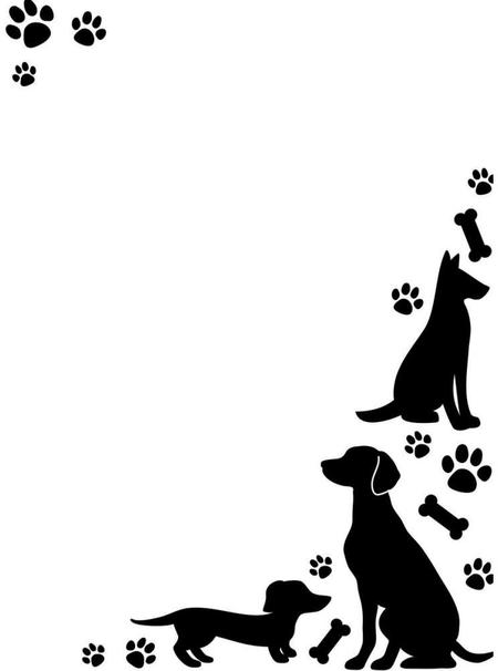 cute free page dog borders for word