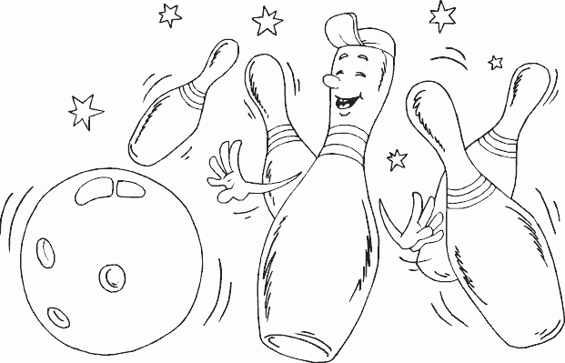 Free coloring pages of do bowling