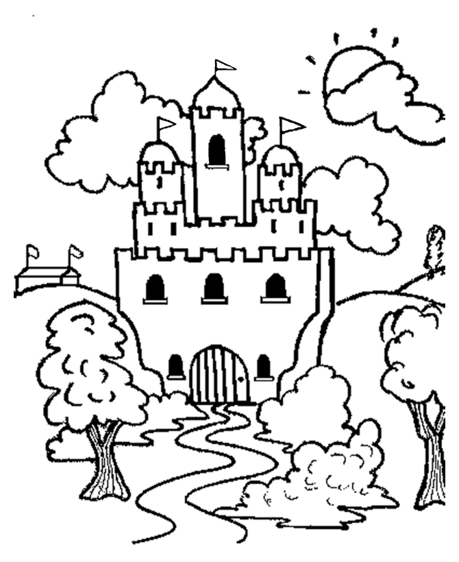 Castle Landscape Coloring Pages | Free Coloring Pages