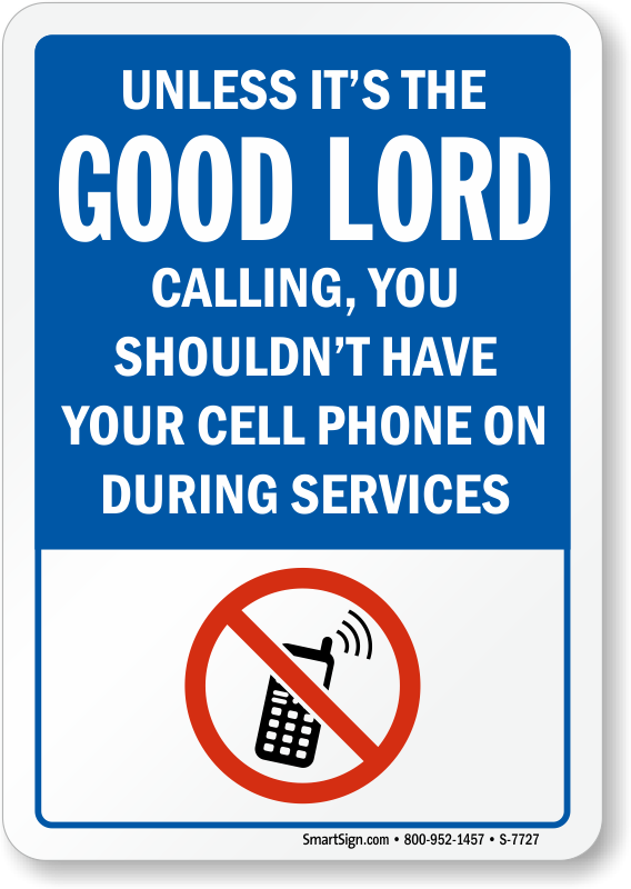 No Cell Phone in Church Signs
