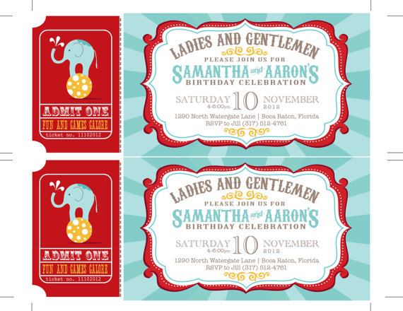 Reserved Carnival Invitations Circus Invitations by lemonseedandco