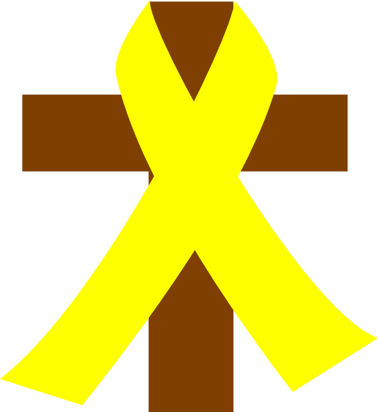 Cross W/yellow Ribbon clip art - vector clip art online, royalty ...