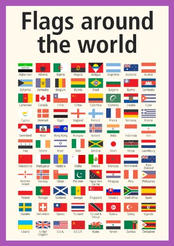 A3 homemade* multicultural poster - Flags around the world ...