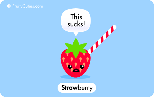 Strawberry Joke - Cute Comedy with Kawaii Fruit cartoons