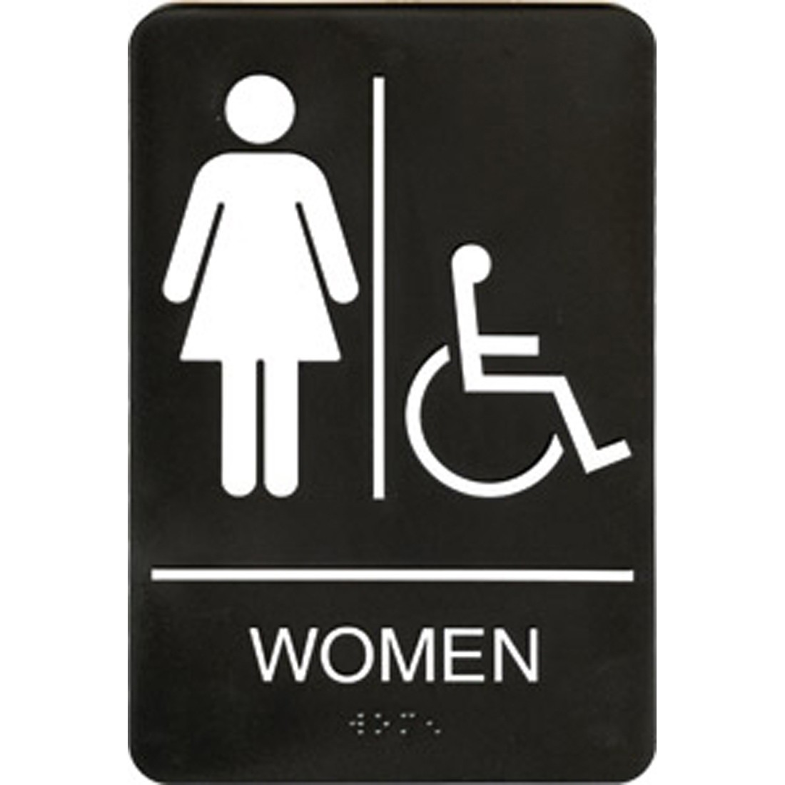 Womens/ Handicap ADA Restroom Sign - Black | May Group International