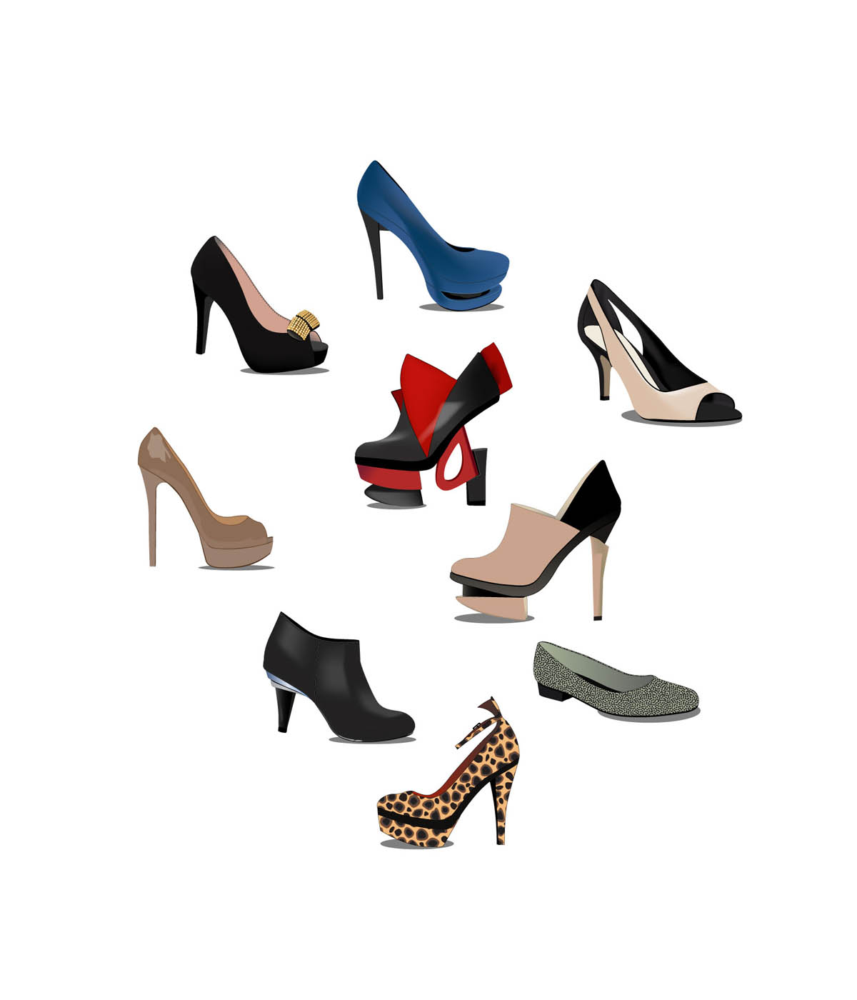 Stylish Women Shoes Vector | www.