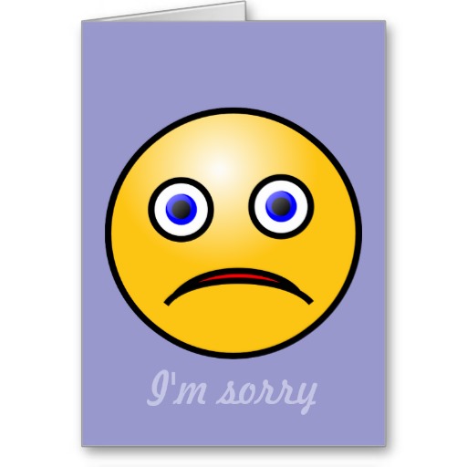 Emoticon sad face sorry card | Zazzle