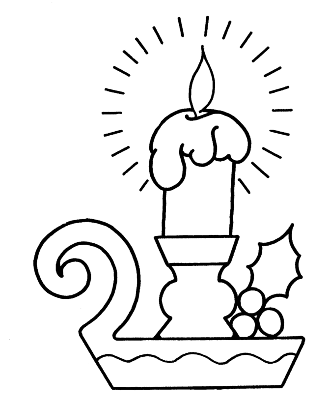 Print Christmas Candle Merry Christmas Coloring Page or Download ...