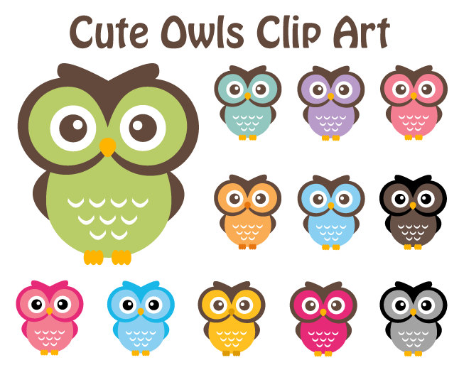 Popular items for cute owls clip art on Etsy