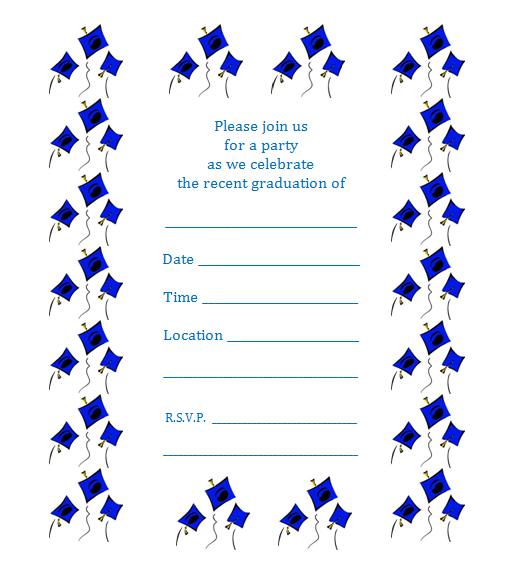 Free printable graduation party invite – Flying Caps