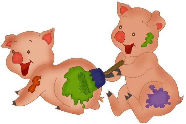 Cute Cartoon Pigs - Farmyard Animal Clip Art