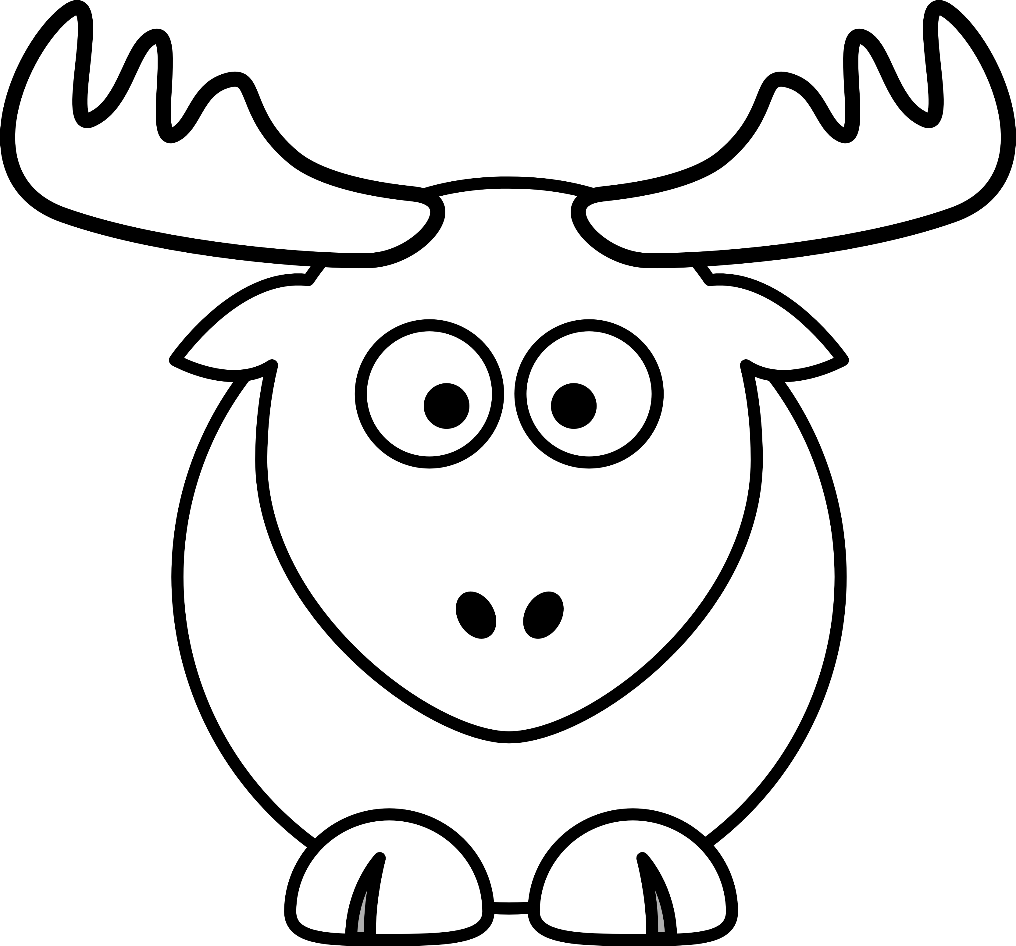 reindeer raindeer elk black white line art ... - ClipArt Best ...