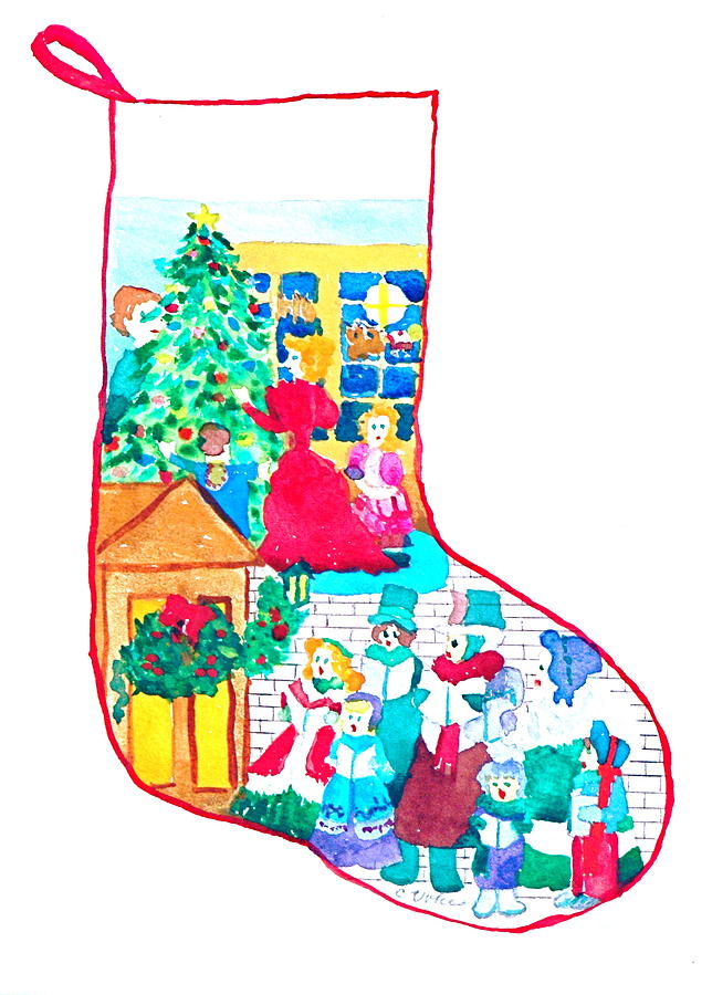 Christmas Stocking by Carolyn Voke - Christmas Stocking Painting ...