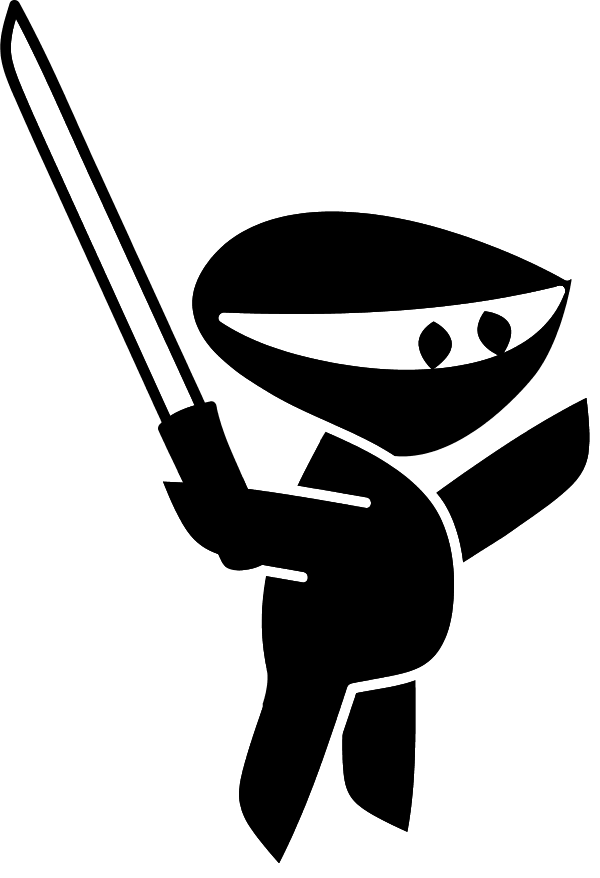 ninja cartoon silhouette man - vector Clip Art