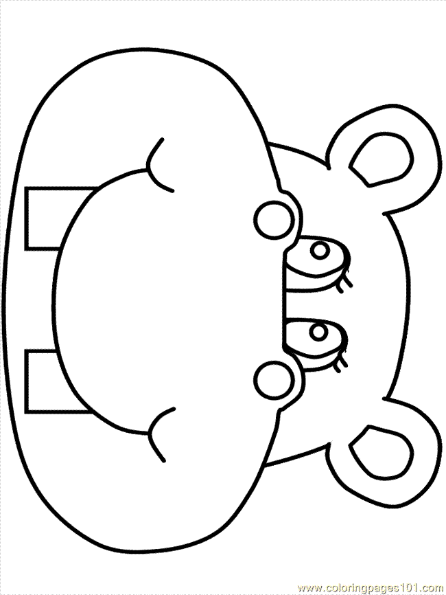 Coloring Pages Hippo3 (Mammals > Hippopotamus ) - free printable ...