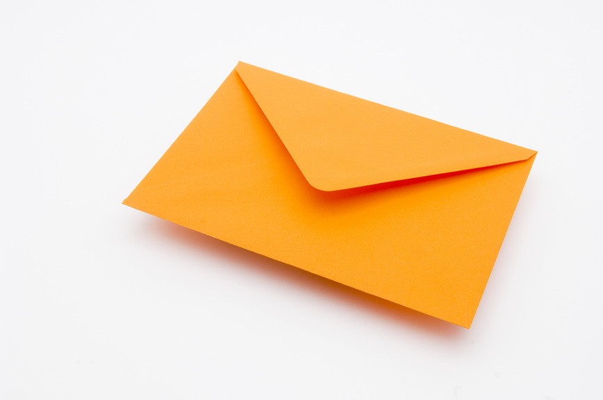 Orange Envelope Gummed Greeting Card 114x162