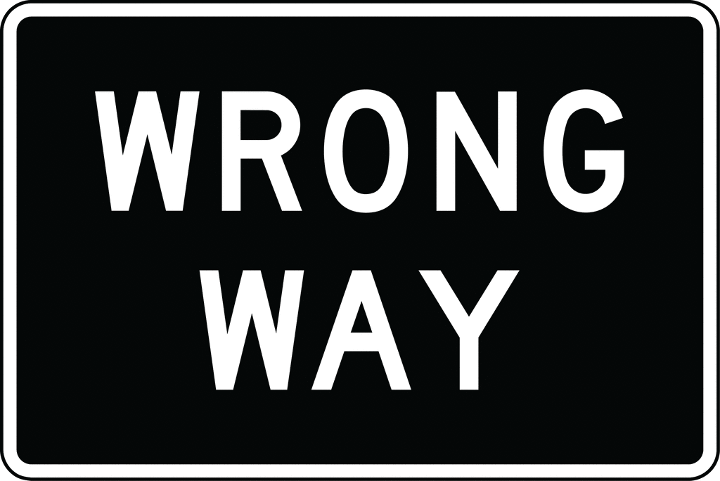Wrong Way, Black and White | ClipArt ETC