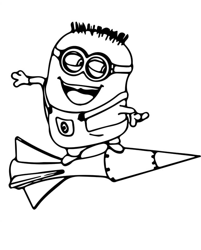 Jerry Up The Rocket Coloring For Kids - Despicable Me Cartoon ...