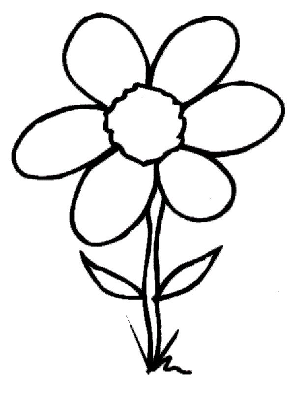 simple flower coloring pages | Coloring Kids