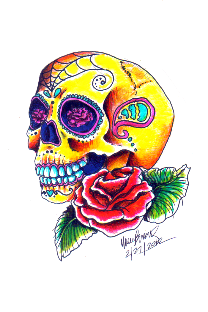 Sugar Skull Tattoo Design by BrandNewLover on deviantART