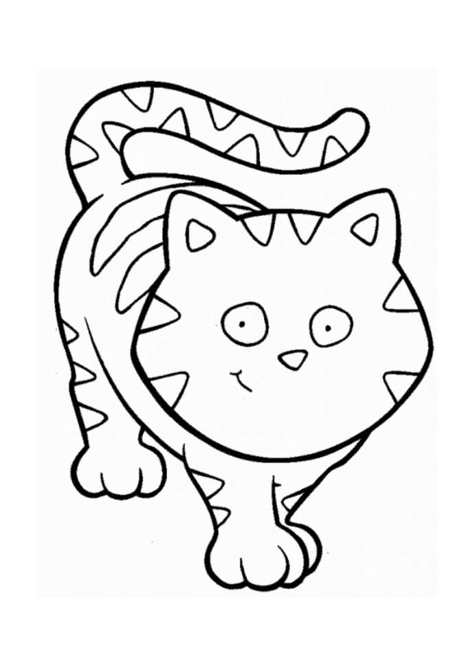 Funny Cat cartoon Animal coloring pages - Cartoon Coloring Pages ...