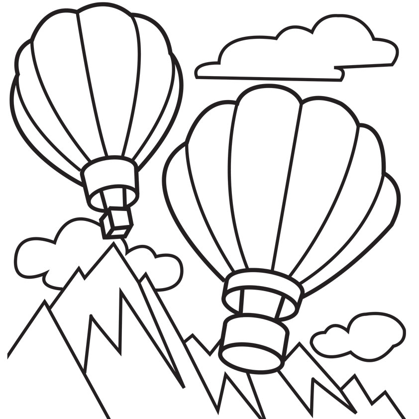 Hot Air Balloon Basket Coloring Page | Clipart Panda - Free ...