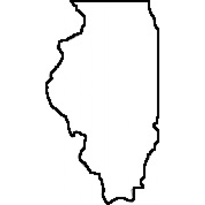 Pin Illinois Outline Blank Map