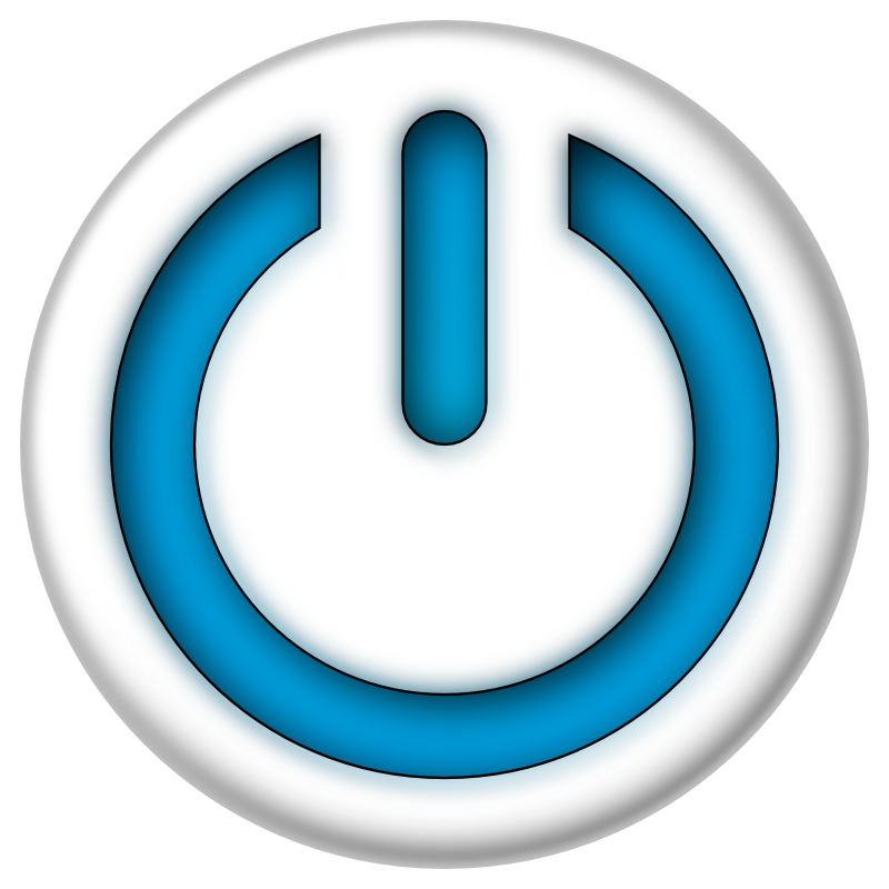 Clipart - Blue Power Sign Button