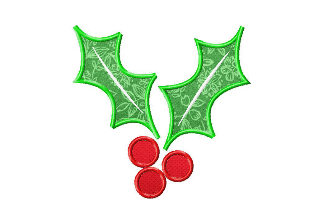 Free Christmas Holly Machine Embroidery Design Includes Both ...