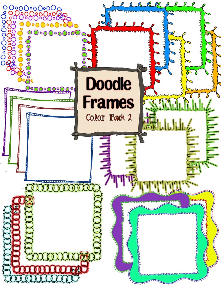 Digital Clip Art Doodle Frames via Etsy. | RESOURCES | Pinterest
