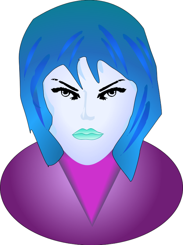 Woman Angry Face - vector Clip Art