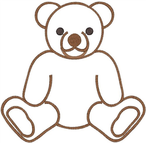 Hirsch Embroidery Design: Teddy Bear Outline 7.95 inches H x 8.11 ...