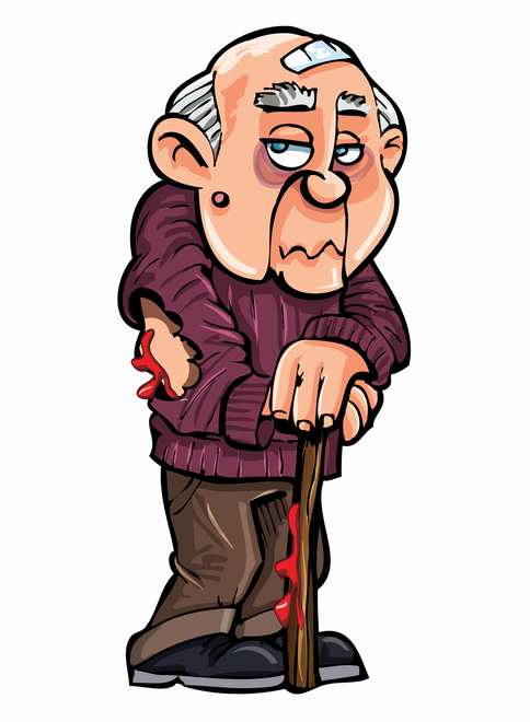 Sick Old Person Cartoon Images & Pictures - Becuo