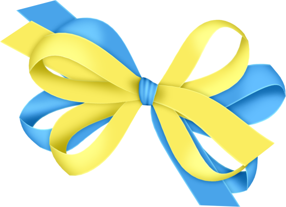 Blue and Yellow Bow Clipart