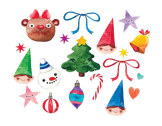 Christmas Decorations Digital Clip Art by BarbaraClipArt on Etsy