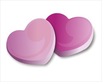 Two Pink Hearts Clipart