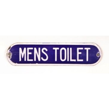early 20th century cobalt blue "mens toilet" single-sided bathroom ...