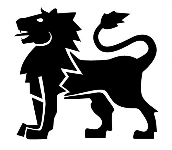 XOO.me :: Proud Black Heraldry Lion Vector Graphic