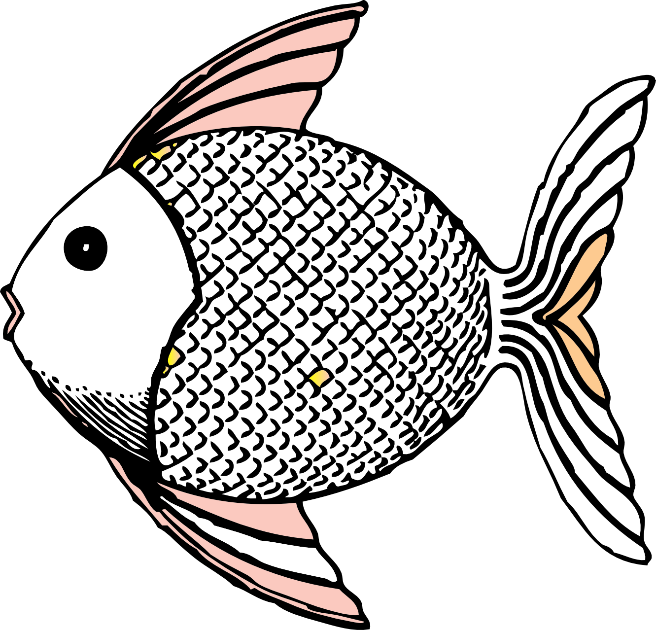 free black and white fish clip art - photo #24