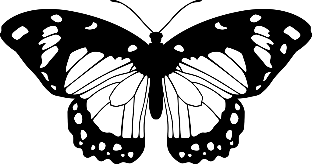 free clip art black and white butterfly - photo #25