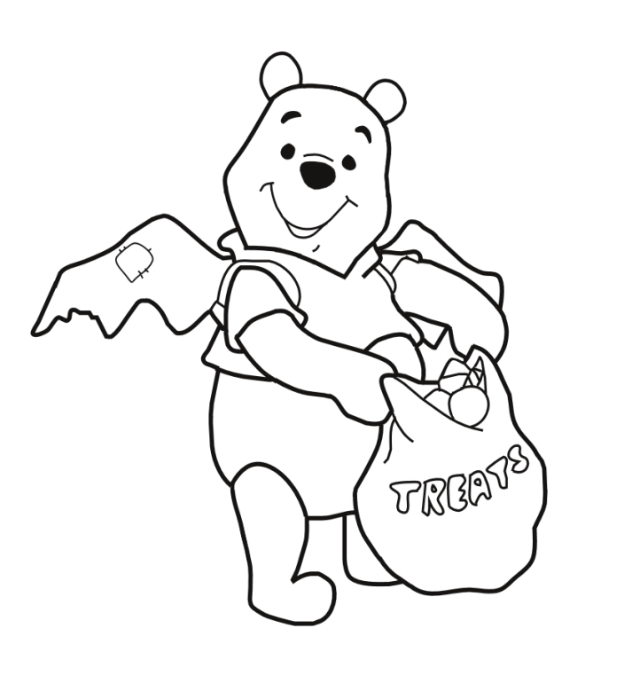 Winnie The Pooh Halloween Treats Coloring Pages | Coloring