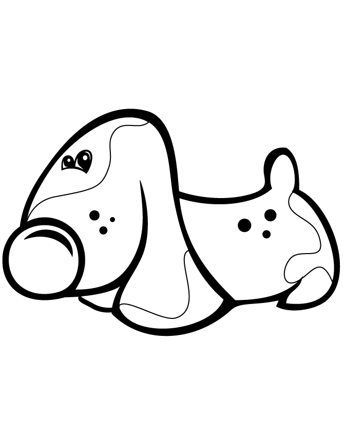 Cute Cartoon Dog Coloring Page | HM Coloring Pages