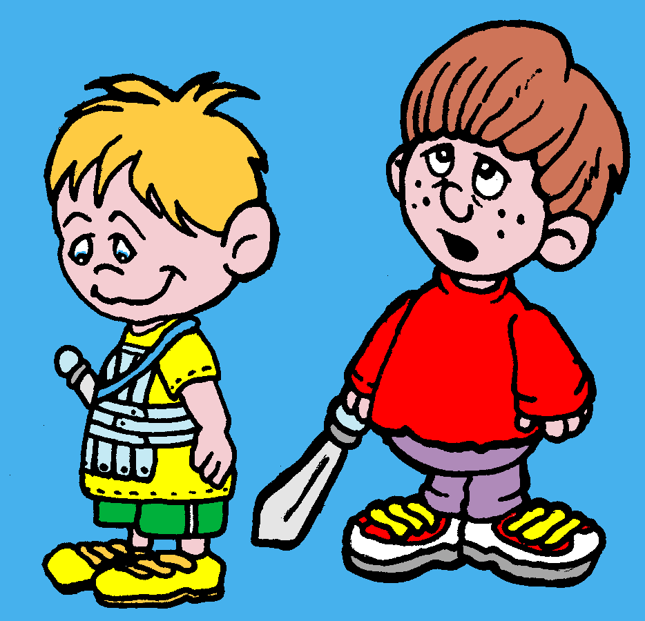 Images For > Two Cartoon Boys Walking